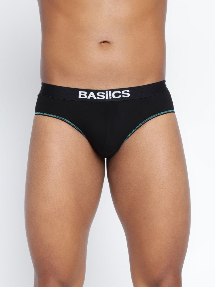     			BASIICS By La Intimo Pack of 1 Cotton Blend Briefs For Men's ( Black )