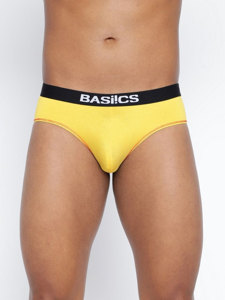     			BASIICS By La Intimo Pack of 1 Cotton Blend Briefs For Men's ( Yellow )