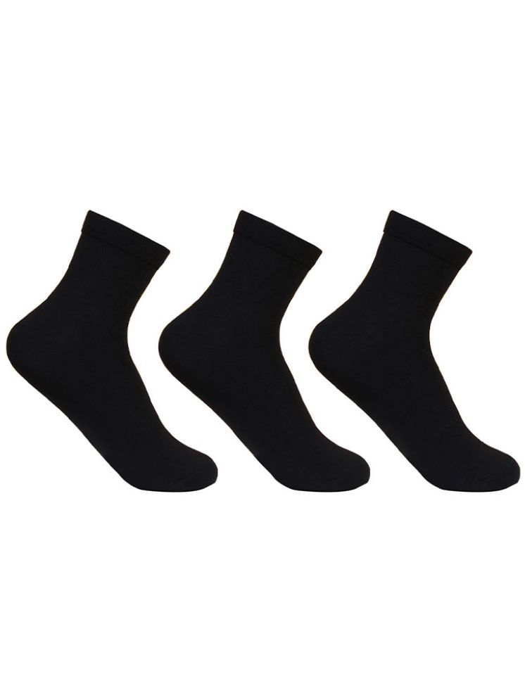     			Bonjour Black Nylon Women's Ankle Length Socks ( Pack of 3 )