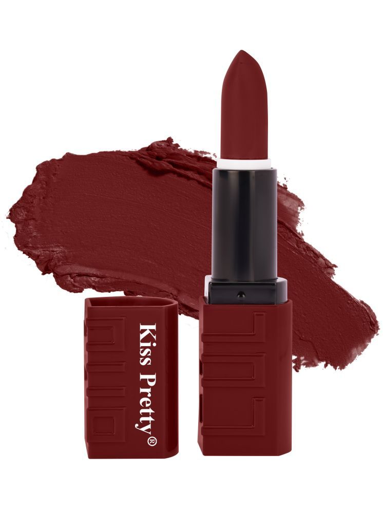     			Kiss Pretty Long Lasting Non Transfer Matte Lipstick (Deep Maroon, 3.5g)