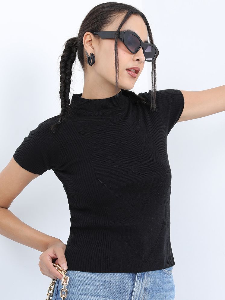     			Ketch Acrylic High Neck Women's Pullovers - Black ( )