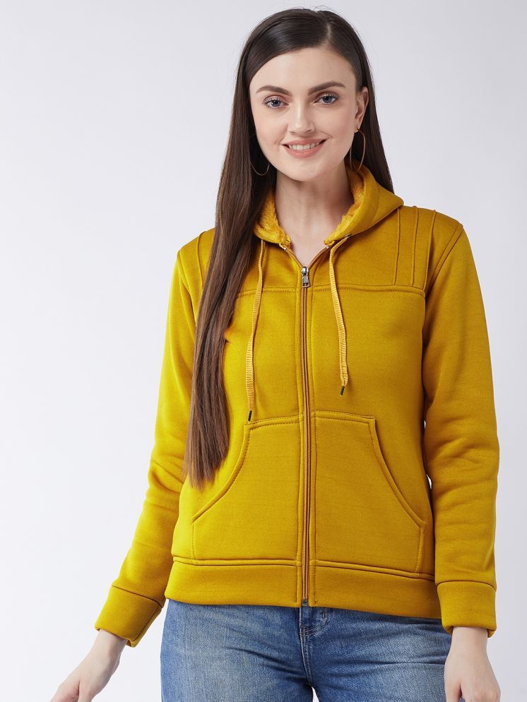     			Pivl - Fleece Yellow Hooded Jackets