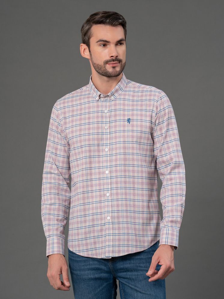     			Red Tape Cotton Blend Regular Fit Checks Full Sleeves Men's Casual Shirt - Pink ( Pack of 1 )