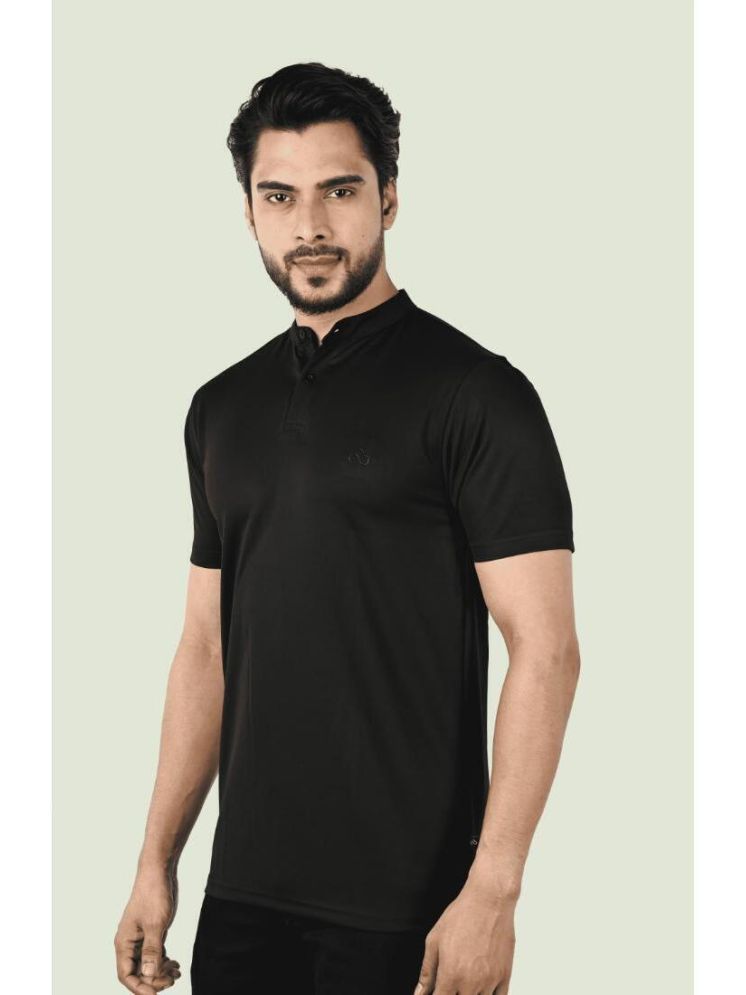     			SKYKNIT Cotton Blend Regular Fit Printed Half Sleeves Men's Round T-Shirt - Black ( Pack of 1 )