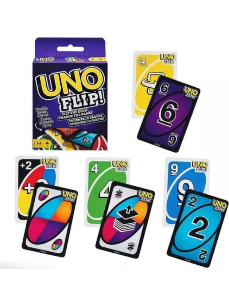     			Uno Card Games Flip Side Card Game Exciting Gameplay for Adults Multicolor Cards(Pack of 1)