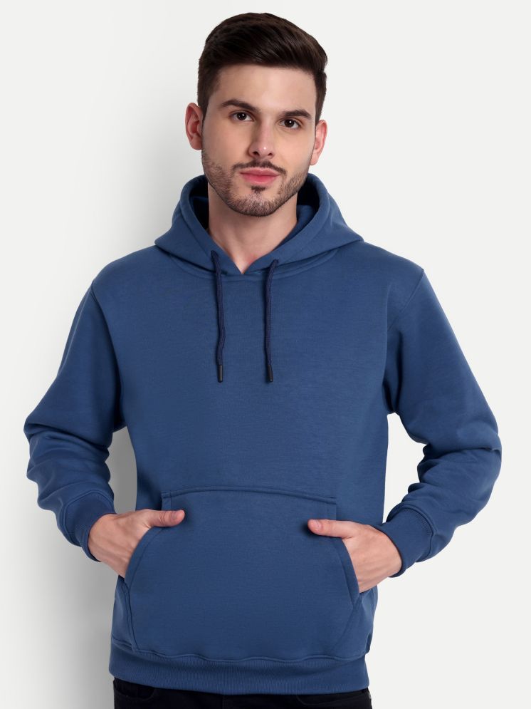     			Zeffit Fleece Hooded Men's Sweatshirt - Blue ( Pack of 1 )