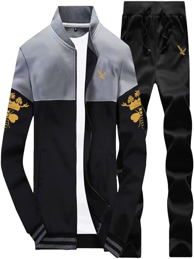     			yellow tree Black Polyester Relaxed Fit Men's Tracksuit ( Pack of 1 )