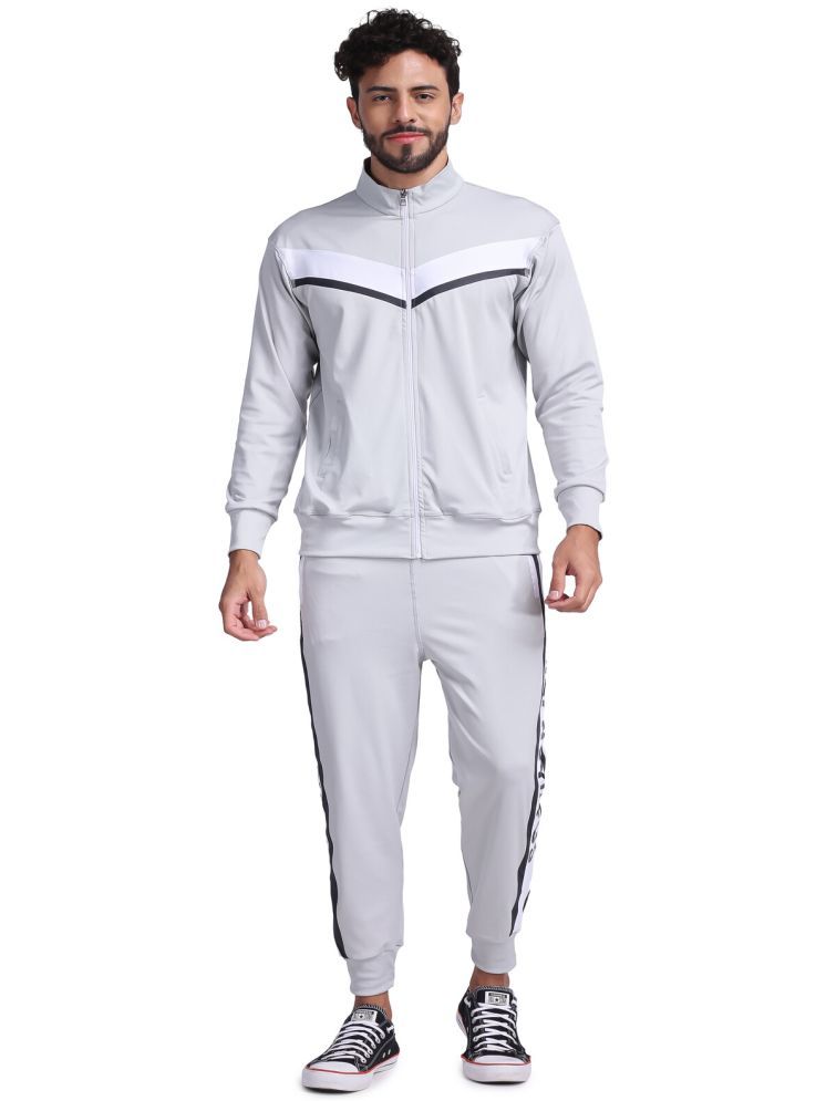     			yellow tree Grey Polyester Relaxed Fit Men's Tracksuit ( Pack of 1 )