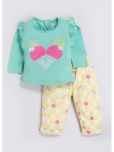 Little Smart Green Cotton Baby Girl Top & Trouser ( Pack of 1 )