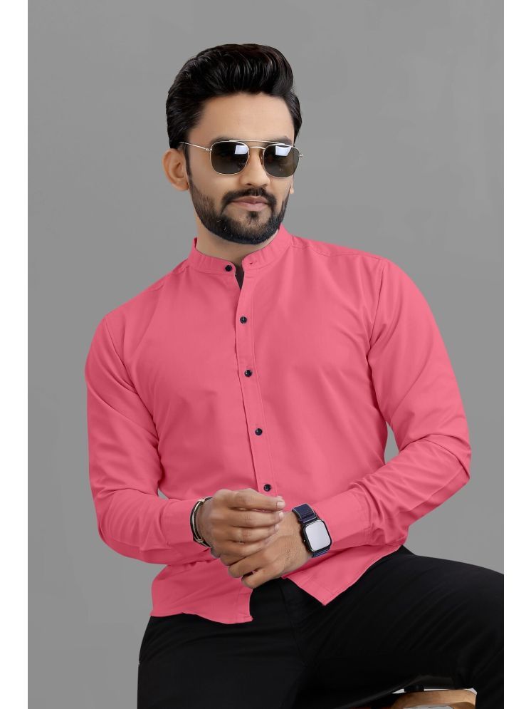     			Ethnic Trendz Cotton Blend Regular Fit Solids Full Sleeves Men's Casual Shirt - Pink ( Pack of 1 )