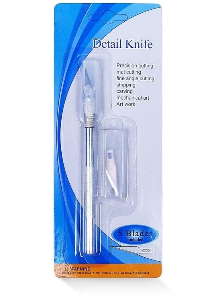     			FREEDY Detail Pen Knife with 5 Interchangeable Sharp Blades for Carving/Mat Cutting &Paper Cutting