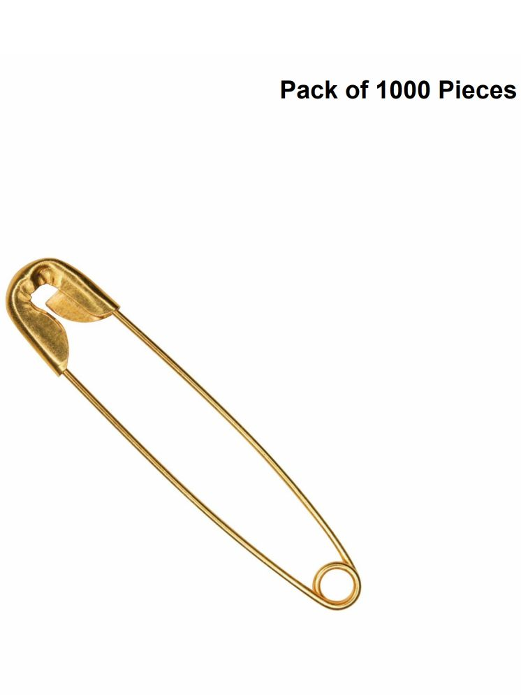     			Jyoti 33203 Safety Pins - Prime, Strong Nickel Plated Steel, Rust Resistant, Heavy Duty Variety Pack, Perfect for Clothes, Crafts, Sewing, Pinning (1000 Pins of Size 0 / 27mm Golden Finish in a Box)