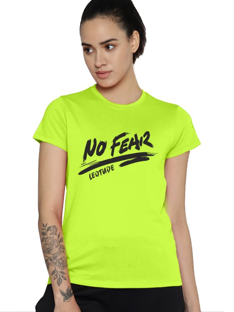     			Leotude Green Polyester Loose Fit Women's T-Shirt ( Pack of 1 )