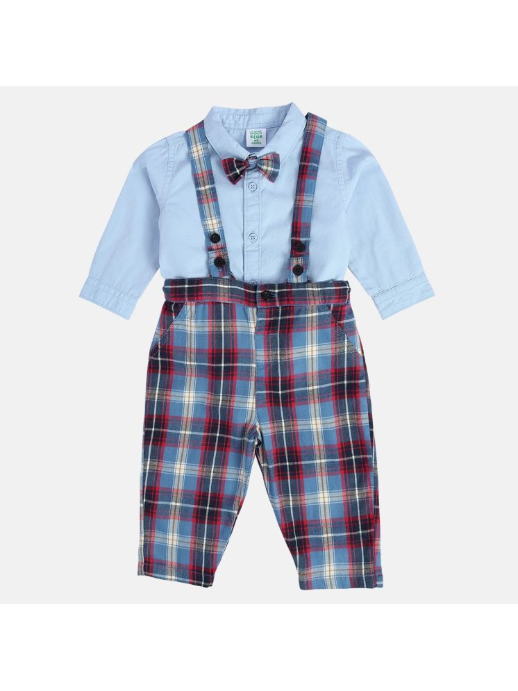     			MINI KLUB Pack of 3 Baby Boys Cotton Dungaree Sets ( Blue )