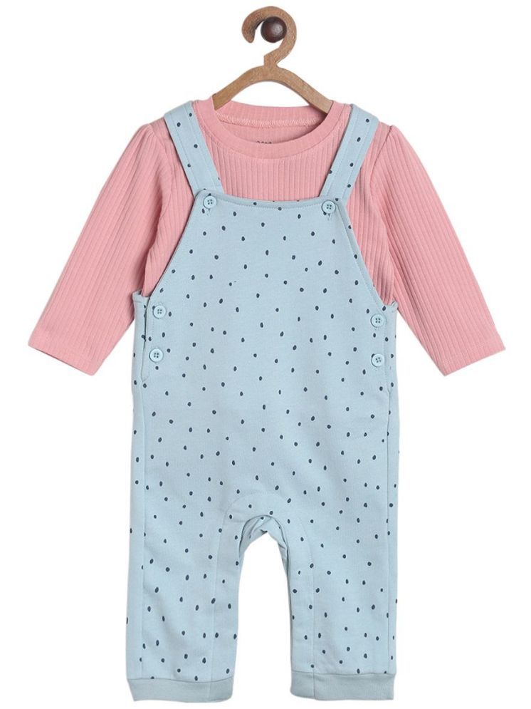     			MINI KLUB Blue Cotton Baby Girl Dungaree Sets ( Pack of 2 )