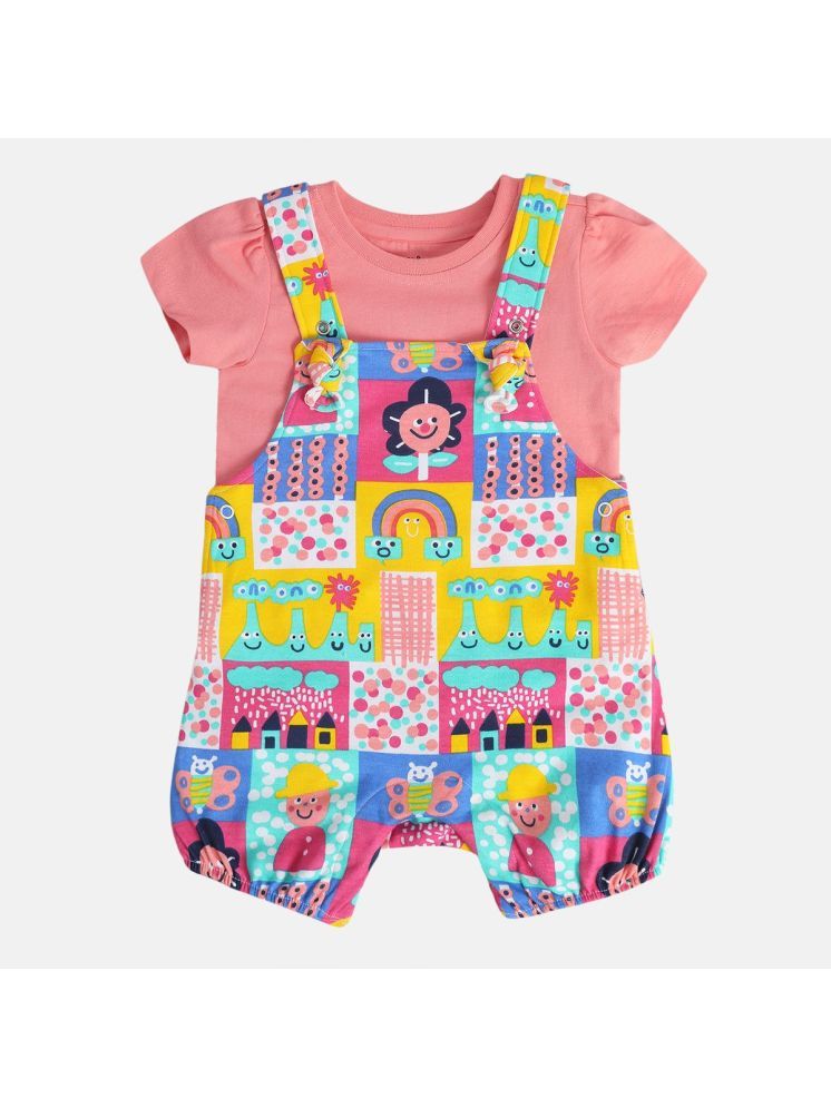     			MINI KLUB Multi Cotton Baby Girl Dungaree Sets ( Pack of 2 )