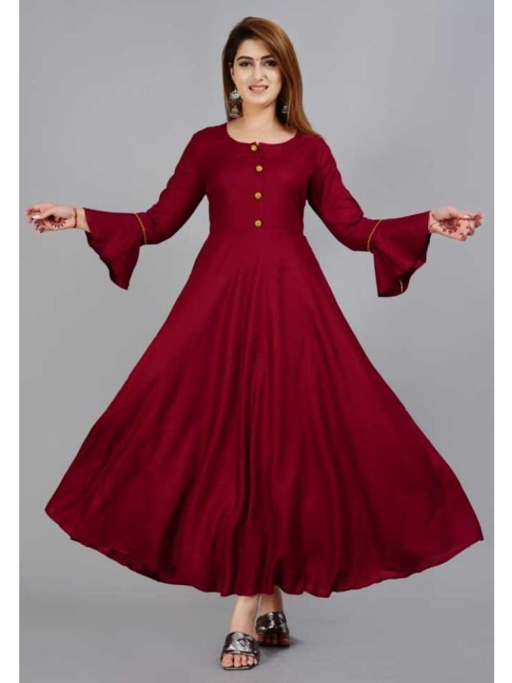     			NUPITAL Viscose Blend Solid Anarkali Women's Kurti - Maroon ( Pack of 1 )