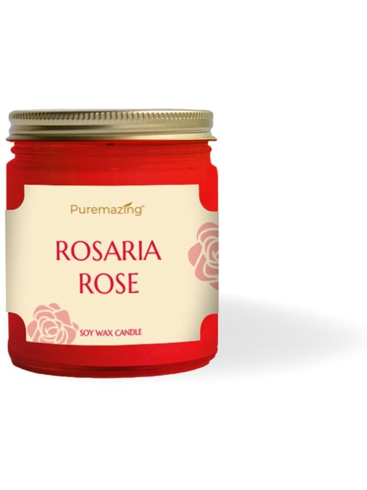     			Puremazing Red Rose Jar Candle 7 cm ( Pack of 1 )