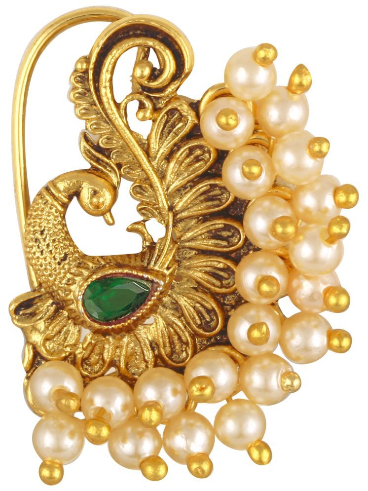     			Vivastri Premium & Attractive Pearl Beaded Unique Nosepin Limited Edition For Women & Girls -