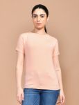 SKYKNIT Peach Linen Women's Regular Top ( Pack of 1 )