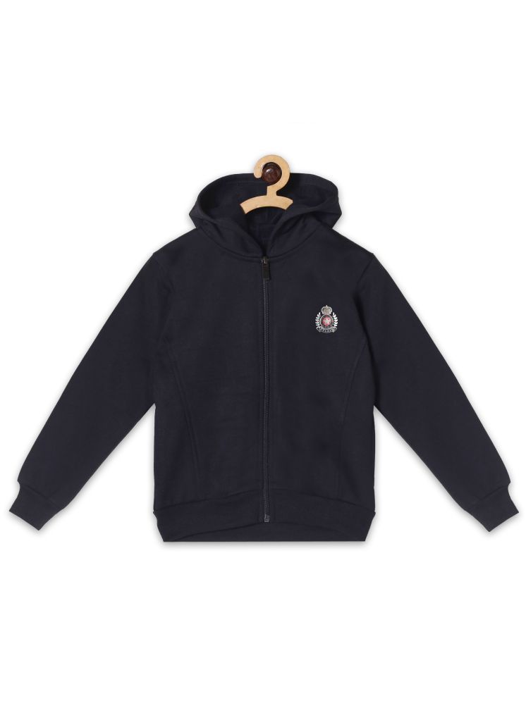     			Fashionable Black color hooded zipper sweatshirts with Authentic logo  and side pocket on front in fleeze fabric for Kids