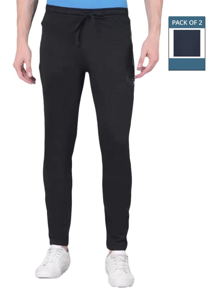     			Force NXT Navy Blue Cotton Men's Trackpants ( Pack of 2 )