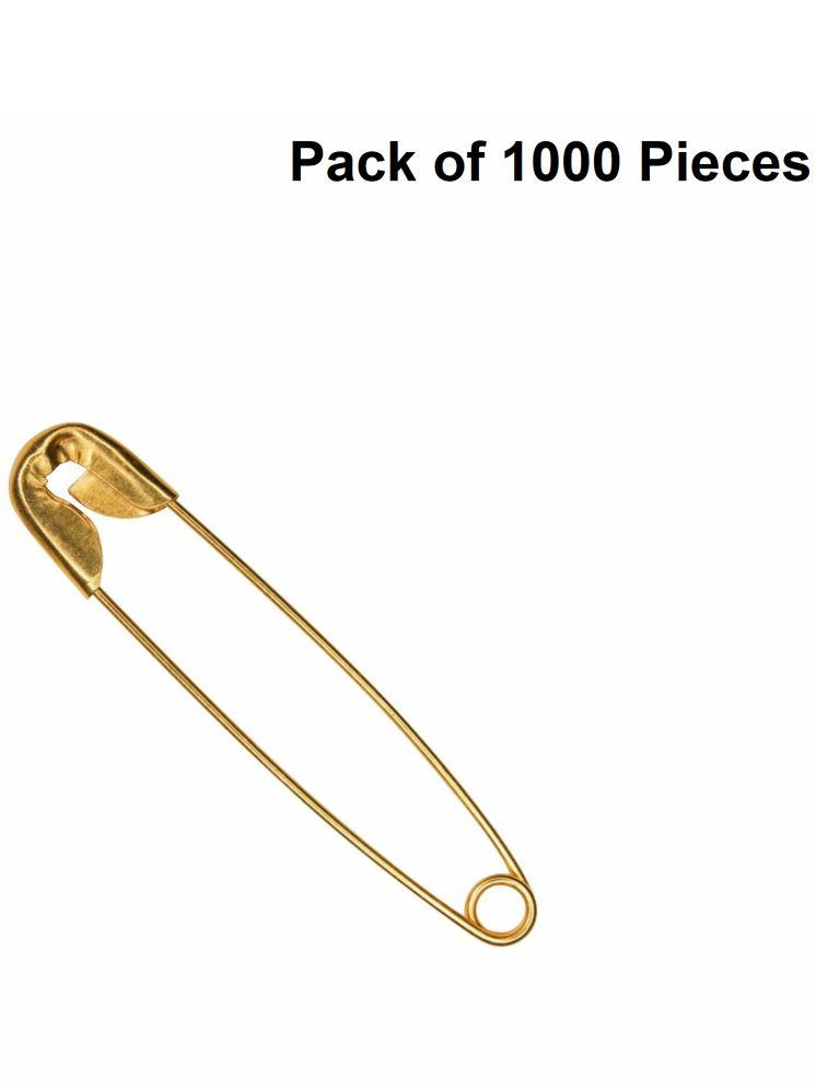     			Jyoti 33234 Safety Pins - Classic, Strong Nickel Plated Steel, Rust Resistant, Heavy Duty Variety Pack, Perfect for Clothes, Crafts, Sewing, (1000 Pins of Size 0 in Golden Finish) - 1000 Pieces