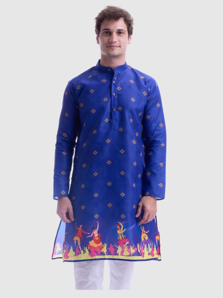     			Maharaja Blue Cotton Men's Regular Kurta ( Pack of 1 )