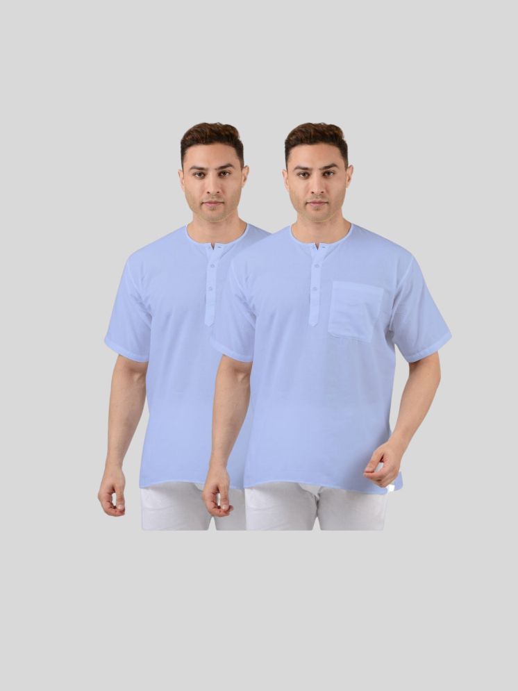     			Maharaja Blue Cotton Men's Regular Kurta ( Pack of 2 )