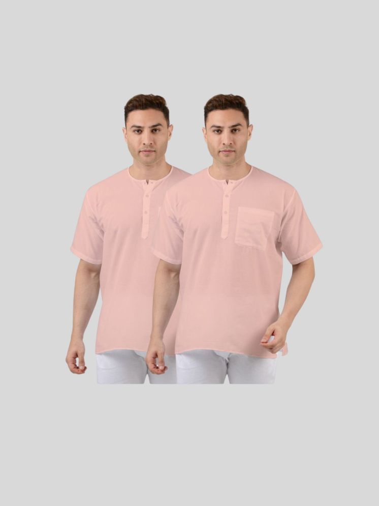     			Maharaja Peach Cotton Men's Regular Kurta ( Pack of 2 )