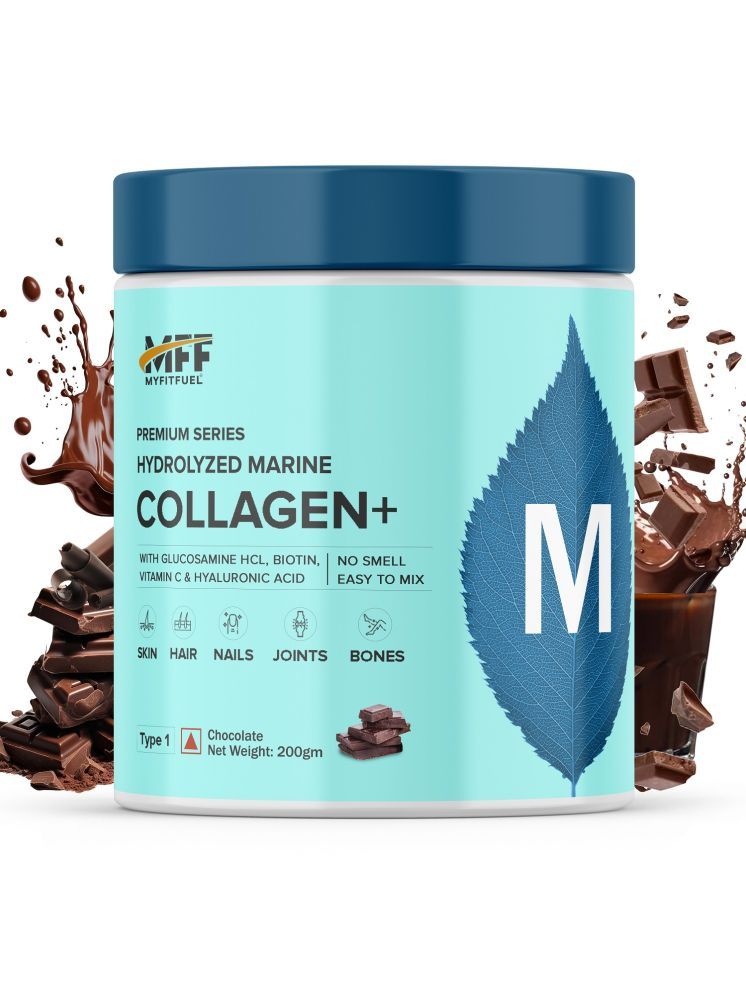     			MyFitFuel Hydrolyzed Marine Collagen with Hyaluronic Acid, Biotin, Zinc & Vitamin C. 200g, Chocolate