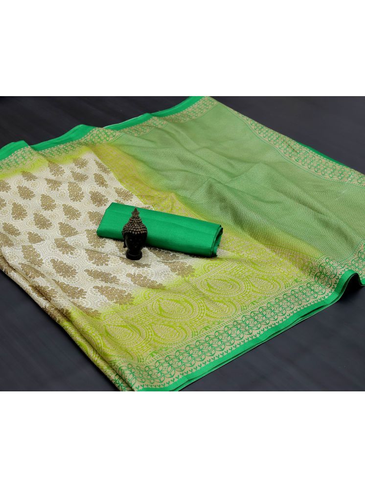     			Rekha Maniyar Georgette Embellished Saree With Blouse Piece - Green ( Pack of 1 )