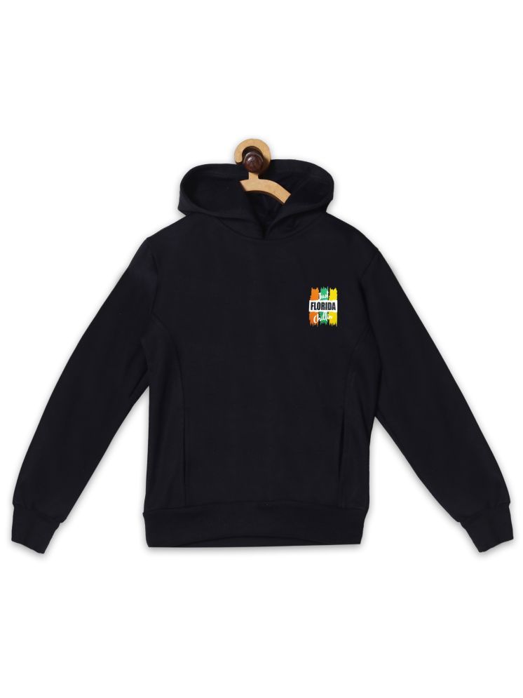     			authenticable Black color hooded sweatshirts with authentic logo  and side pocket on front in fleeze fabric for Kids