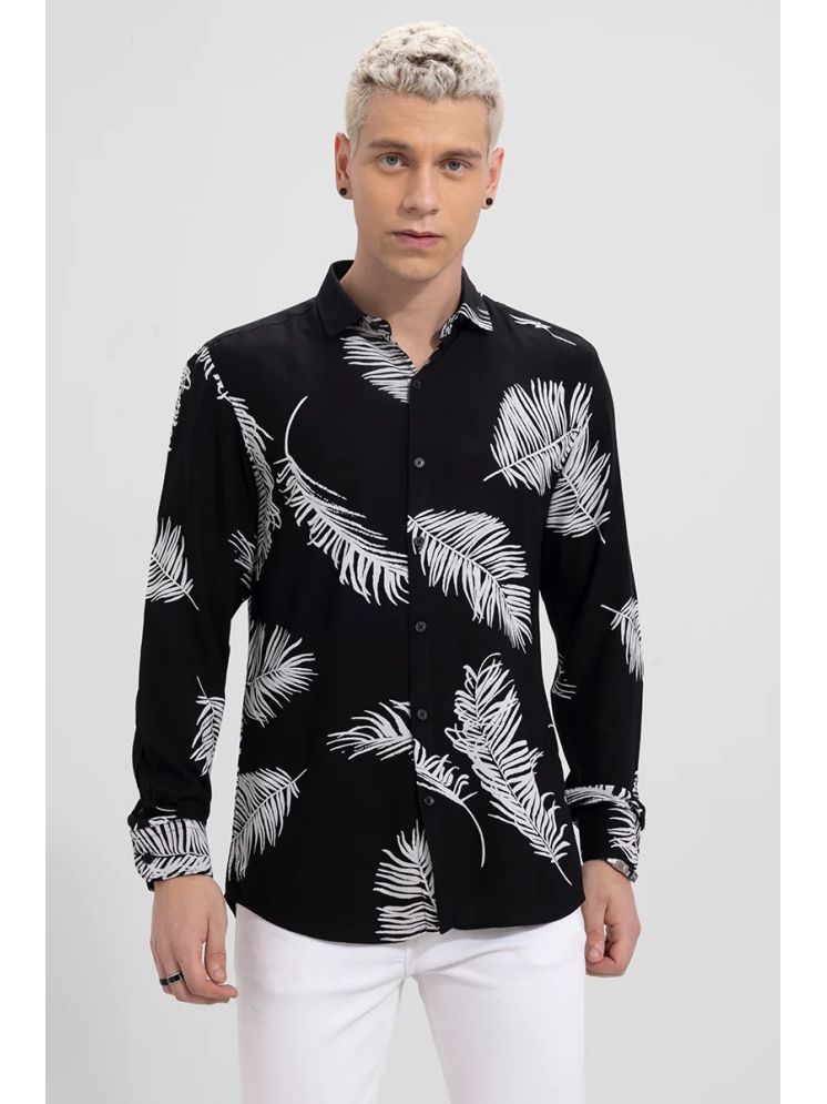     			kedar fab Polyester Regular Fit Printed Full Sleeves Men's Casual Shirt - Black ( Pack of 1 )