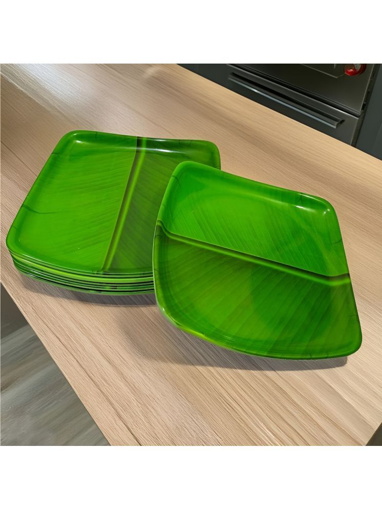     			kitchrox 6 Pcs Melamine Dark Green Half Plate