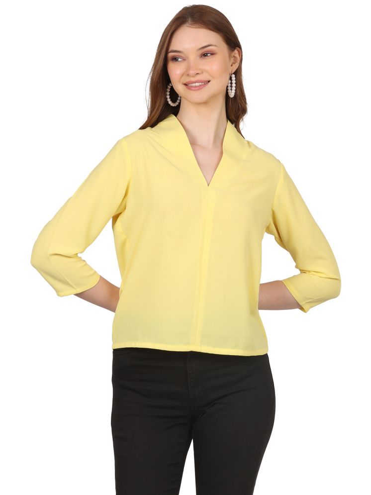     			FASHJONS 360 Yellow Georgette Women's Regular Top ( Pack of 1 )