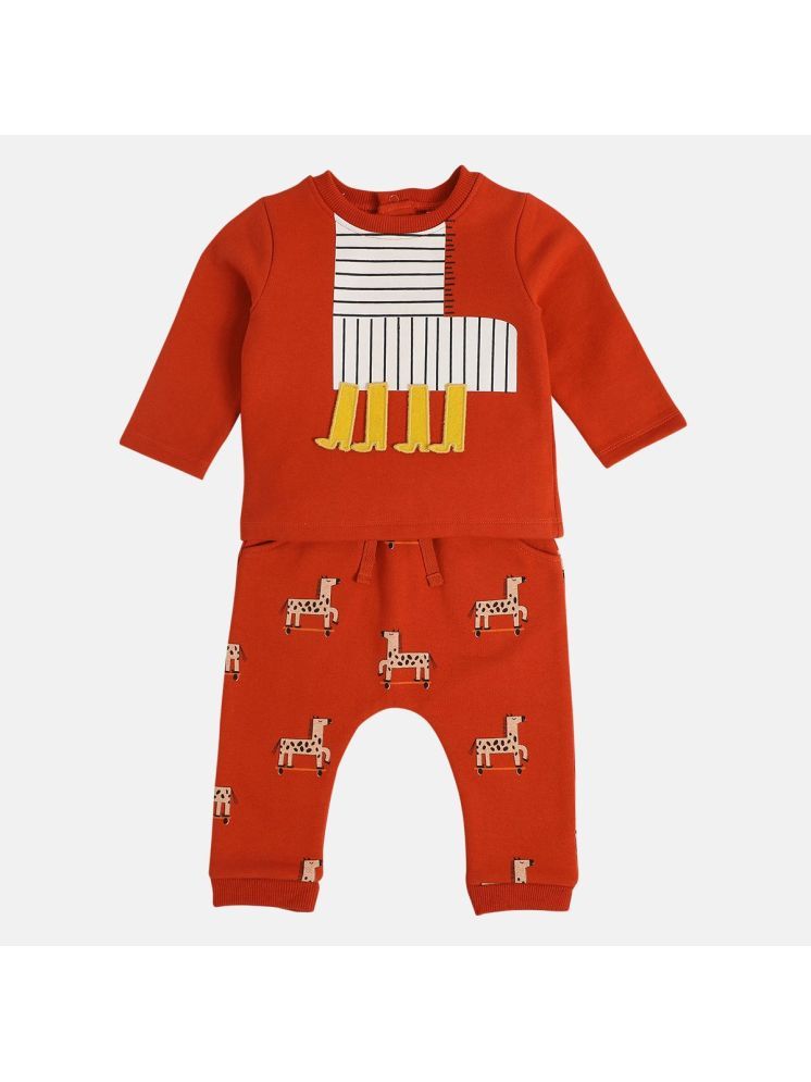     			MINI KLUB Pack of 1 Baby Boys Cotton T-Shirt & Trouser ( Orange )