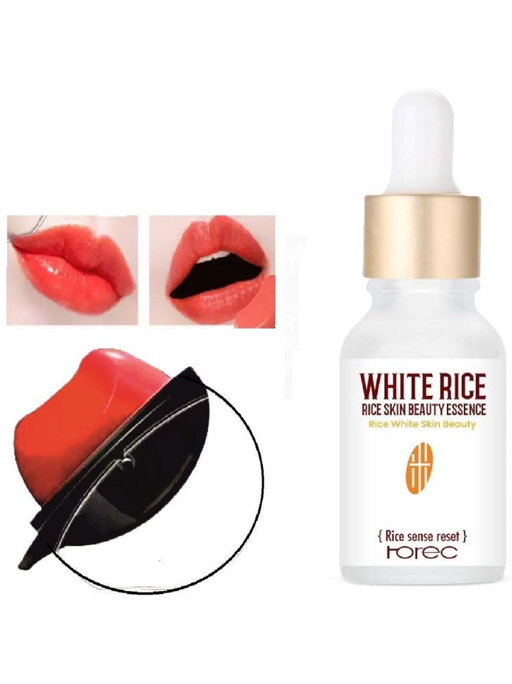     			White Rice Natural Glowing Serum 30ml & AppleDesign Red Lipstick Waterproof for Women & Girls Combo of 2