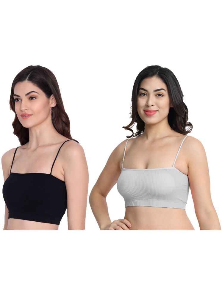     			3Mads Pack of 2 Cotton Blend Removable Padding Women's Cami bra ( Multicolor ) GBra009_BK_GR