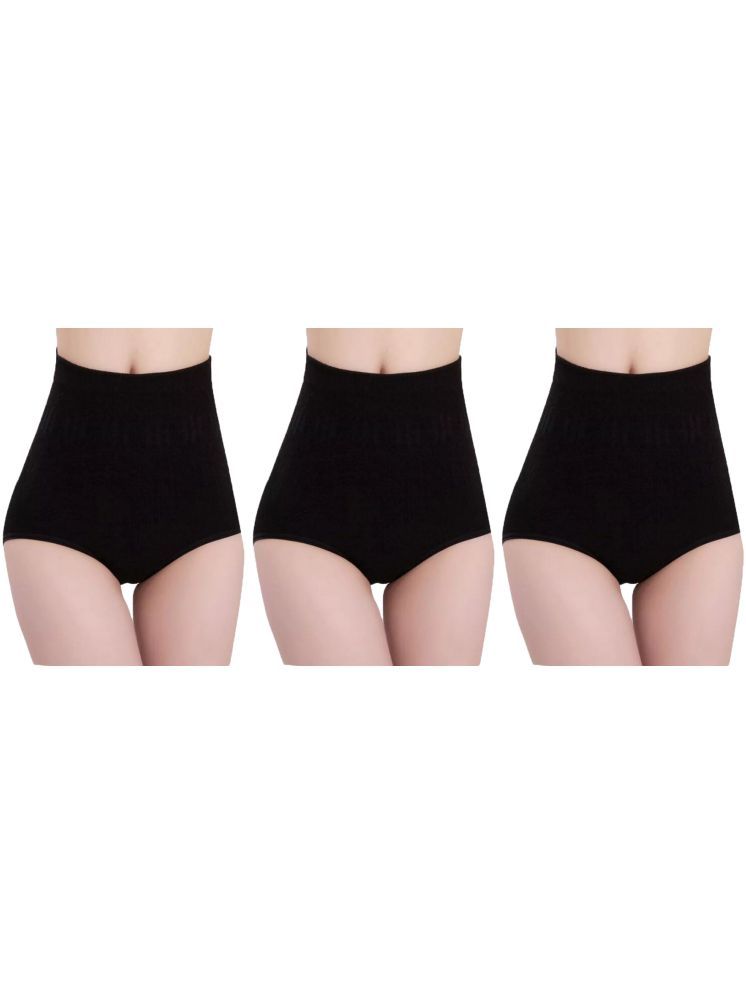     			3Mads Pack of 3 Cotton Women's Tummy Tucker ( Black )