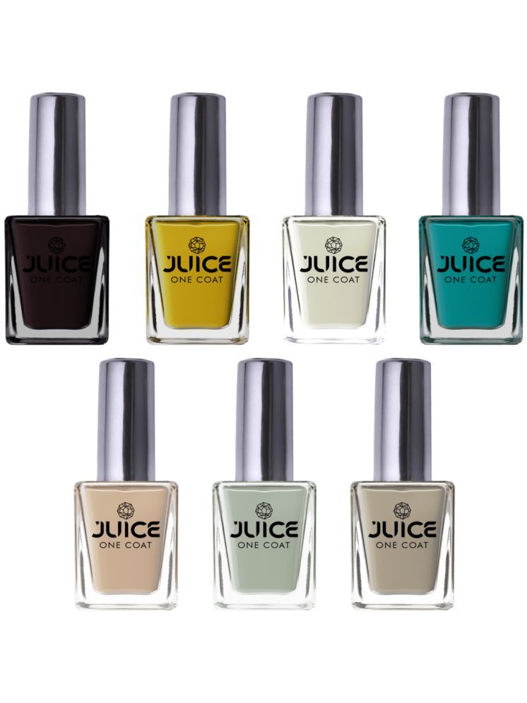     			Juice Nail Paint 11ml Each (Pack of 7) (Merlot, Mink, Pistachio, Beige, Teal Blue, Yellow, Coco Brown)