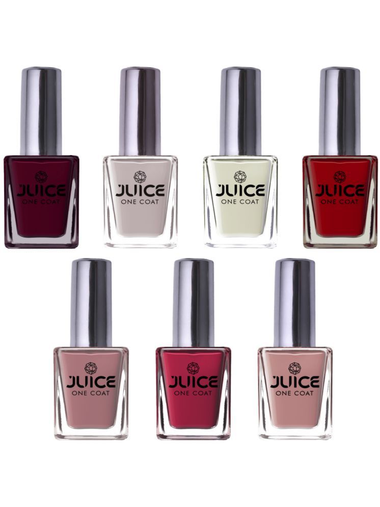     			Juice Nail Paint 11ml Each (Pack of 7) (Merlot, Hot Pink, Light Pink, Red, Grey, Magenta, Dusky Rose)