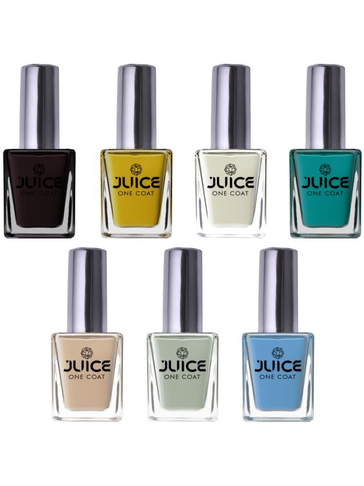     			Juice Nail Paint 11ml Each (Pack of 7) (Merlot, Pistachio, Beige, Teal Blue, Yellow, Coco Brown, Ocean Blue)