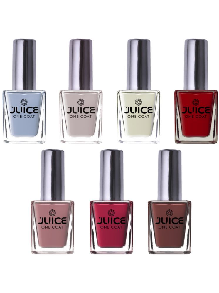     			Juice Nail Paint 11ml Each (Pack of 7) (Merlot, Baby Blue, Chocolate Brown, Hot Pink, Light Pink, Red, Grey)