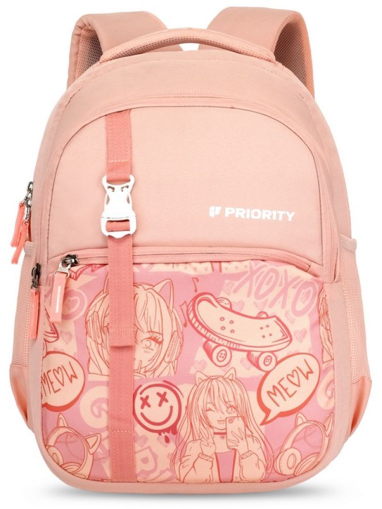     			Priority Pink PU Backpack For Kids