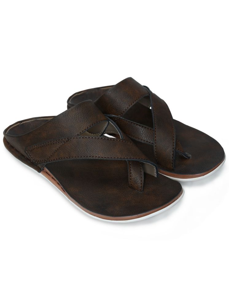     			STEPHORN Brown Men's Leather Slipper