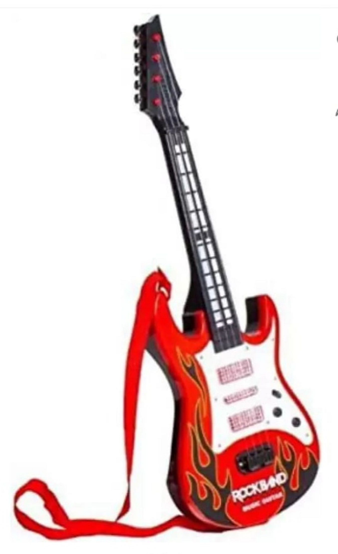     			1919Y-YESKART RED 4 String Stylish Musical Toy 15" Rock Band Music Guitar for Children, Kids Handheld Best Toy Gift with Light for Girls & Boys,