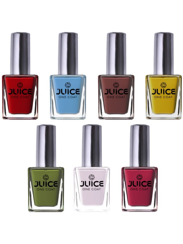     			Juice Nail Paint 11ml Each (Pack of 7) (Moss, Chocolate Brown, Hot Pink, Yellow, Ocean Blue, Crimsom Red, Cloud Grey)