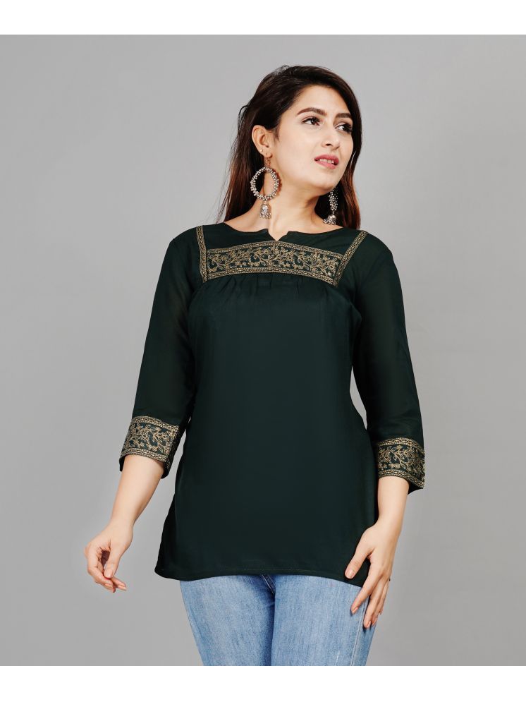     			NUPITAL Green Rayon Women's Regular Top ( Pack of 1 )