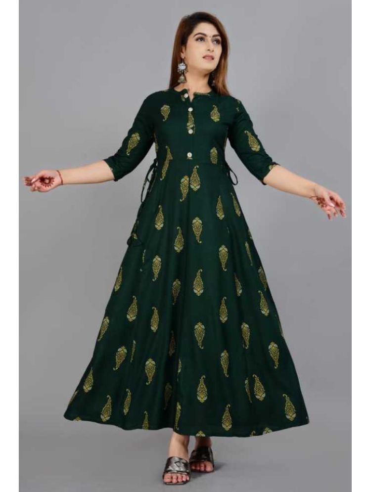     			NUPITAL Viscose Printed Anarkali Women's Kurti - Sea Green ( Pack of 1 )